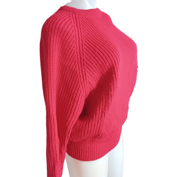 Vintage Medium Women's Crewneck Sweater MP Petite Red Knit 1990's Mommy - Picture 3 of 5